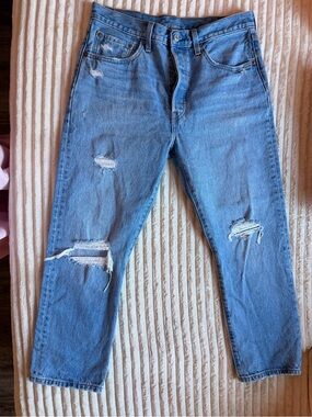 Women’s Levi’s Distressed Blue Jeans - Classic Straight Fit